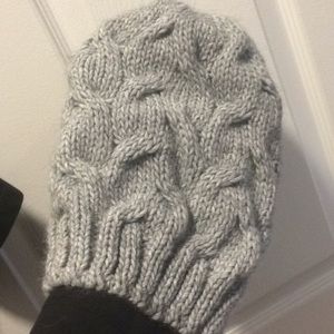 Grey knit slouch beanie